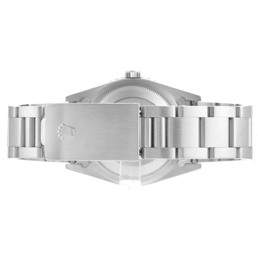 This image features the back view of the Rolex Turn-o-Graph 16264 Men
s Stainless Steel White Dial 16264 Men
s Stainless Steel White Dial watch, showing the bracelet and clasp.