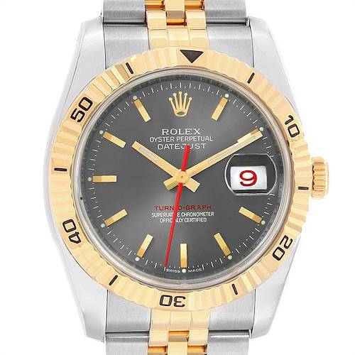 Photo of Rolex Turnograph Datejust Steel Yellow Gold Slate Dial Watch 116263