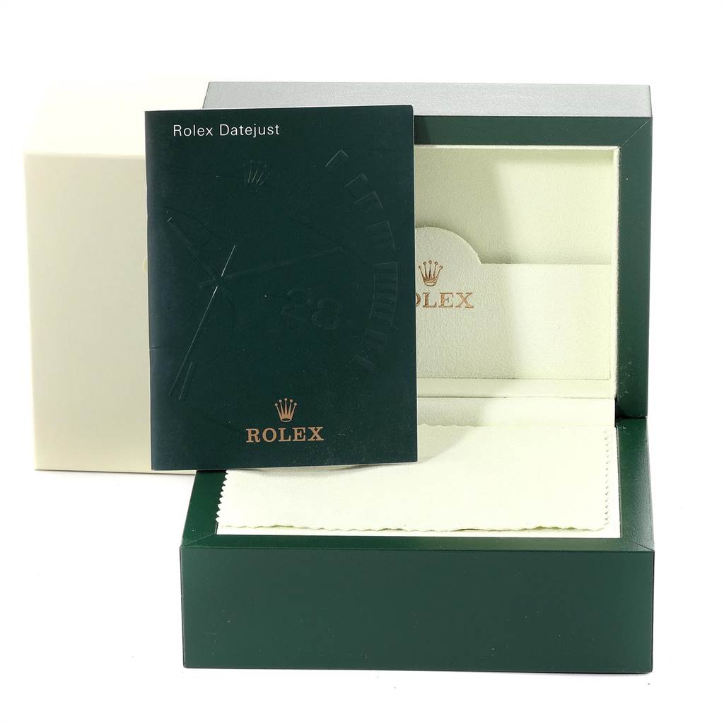 This image shows the packaging, manual, and inner cushioned box for a Rolex Turn-o-Graph 116264 Men's Stainless Steel Blue Dial 116264 Men's Stainless Steel Blue Dial watch.