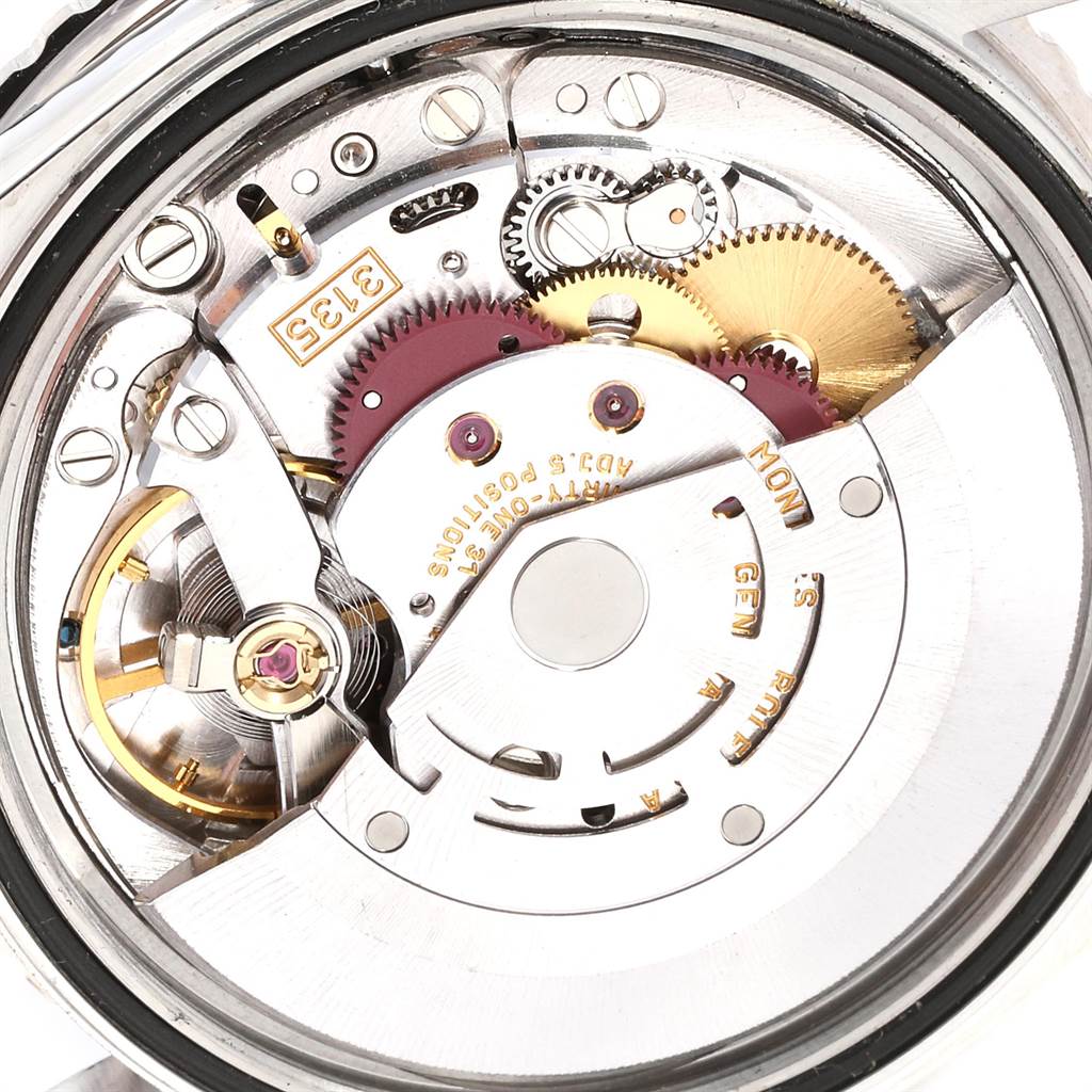 This image shows the intricate internal mechanism of a Rolex Turn-o-Graph 16264 Men's Stainless Steel Black Dial 16264 Men's Stainless Steel Black Dial watch from a top-down angle.