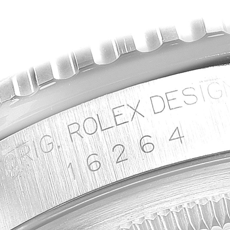 This image shows a close-up of the bezel and case side of the Rolex Turn-o-Graph 16264 Men's Stainless Steel White Dial 16264 Men's Stainless Steel White Dial model, highlighting the model number.
