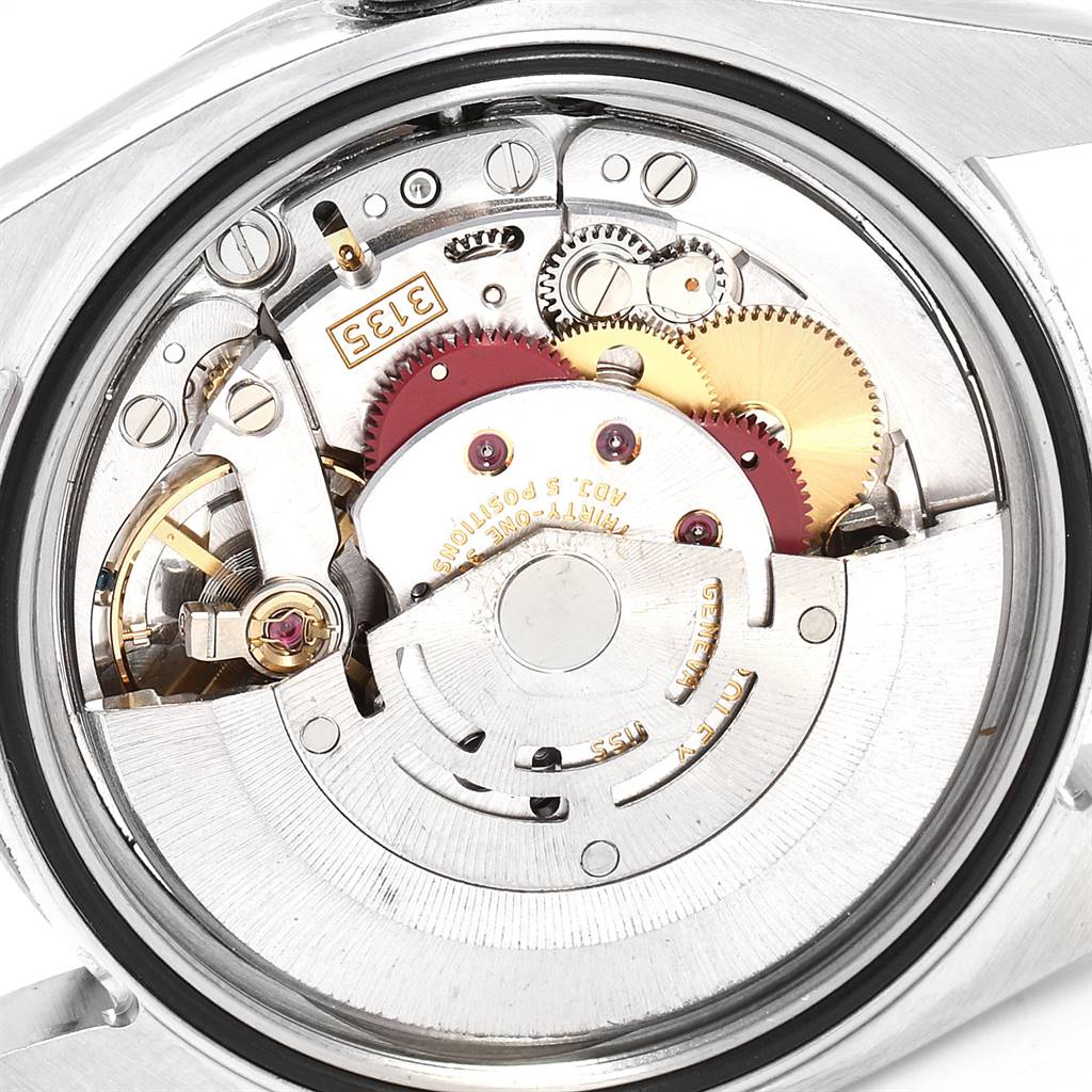 This image shows the internal mechanical movement of a Rolex Turn-o-Graph 116264 Men
s Stainless Steel Black Dial 116264 Men
s Stainless Steel Black Dial watch, viewed from the back.