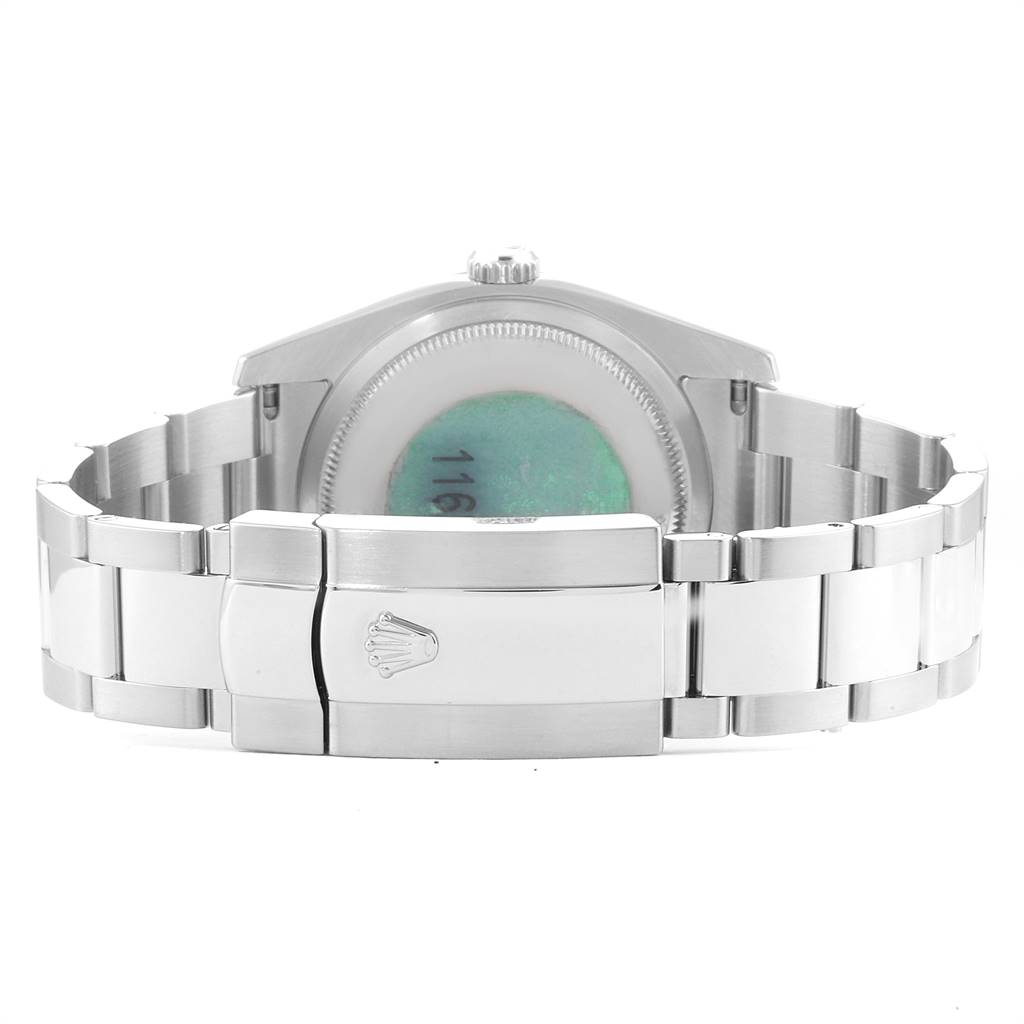 This image shows the back view and clasp of a Rolex Turn-o-Graph 116264 Men
s Stainless Steel Black Dial 116264 Men
s Stainless Steel Black Dial watch.