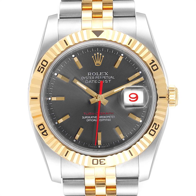 Rolex Turnograph Datejust Steel Yellow Gold Mens Watch 116263 Unworn SwissWatchExpo