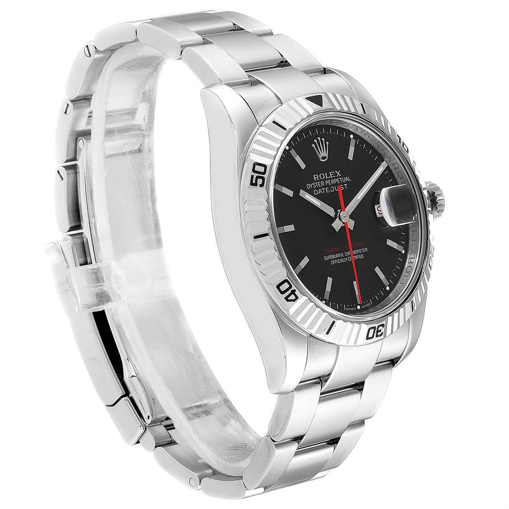 Rolex Datejust Turnograph 36mm Red Hand Steel Mens Watch 116264