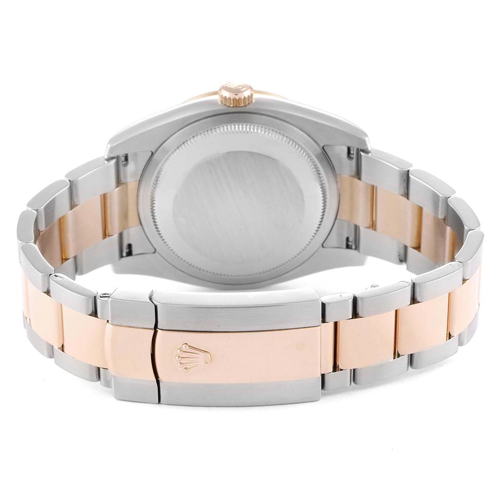 This image shows the back case and bracelet of a Rolex Turn-o-Graph 116261 Men
s Steel and Gold (two tone) Black Dial 116261 Men
s Steel and Gold (two tone) Black Dial watch.