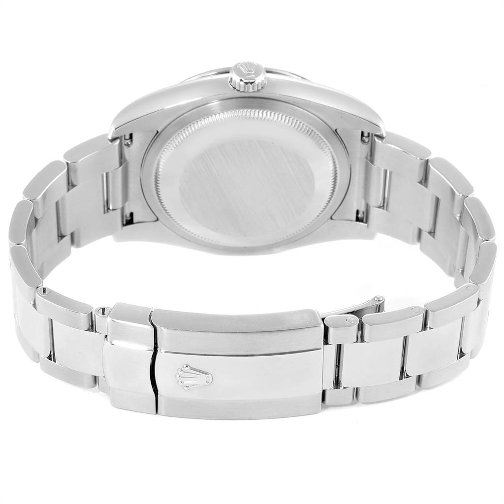 The image shows the back view and bracelet clasp of a Rolex Turn-o-Graph 116264 Men
s Stainless Steel Black Dial 116264 Men
s Stainless Steel Black Dial watch.