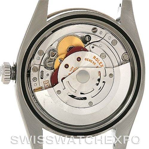This image shows the back view of a Rolex Turn-o-Graph 116264 Men's Stainless Steel White Dial 116264 Men's Stainless Steel White Dial watch, revealing its internal mechanism.