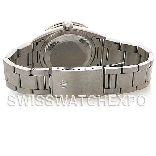 This image shows the backside and bracelet of the Turn-o-Graph model by Rolex.