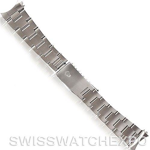 The image shows a top view of a stainless steel bracelet for the Rolex Turn-o-Graph 16264 Men's Stainless Steel Silver Dial 16264 Men's Stainless Steel Silver Dial model, featuring the brand's logo on the clasp.