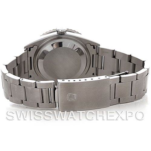 The image shows the backside and bracelet of a Rolex Turn-o-Graph 16264 Men's Stainless Steel Silver Dial 16264 Men's Stainless Steel Silver Dial watch from a rear angle.