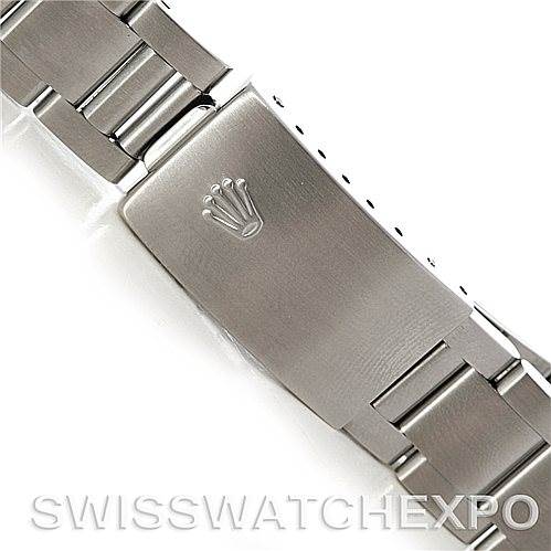This image displays the bracelet and clasp of a Rolex Turn-o-Graph 16264 Men's Stainless Steel Silver Dial 16264 Men's Stainless Steel Silver Dial watch, featuring the Rolex crown logo.