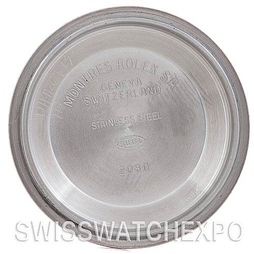 This is the inside of a case back for a Rolex Turn-o-Graph 16263 Men's Steel and Gold (two tone) Blue Dial 16263 Men's Steel and Gold (two tone) Blue Dial model, displaying inscriptions about origin and material.