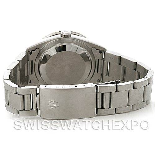 The image shows the back view of a Rolex Turn-o-Graph 16264 Men's Stainless Steel Silver Dial 16264 Men's Stainless Steel Silver Dial watch, highlighting its clasp and bracelet.