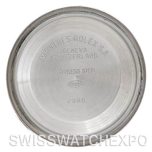This image shows the inner case back of a Rolex Turn-o-Graph 16264 Men's Stainless Steel Silver Dial 16264 Men's Stainless Steel Silver Dial watch, displaying inscriptions and markings.