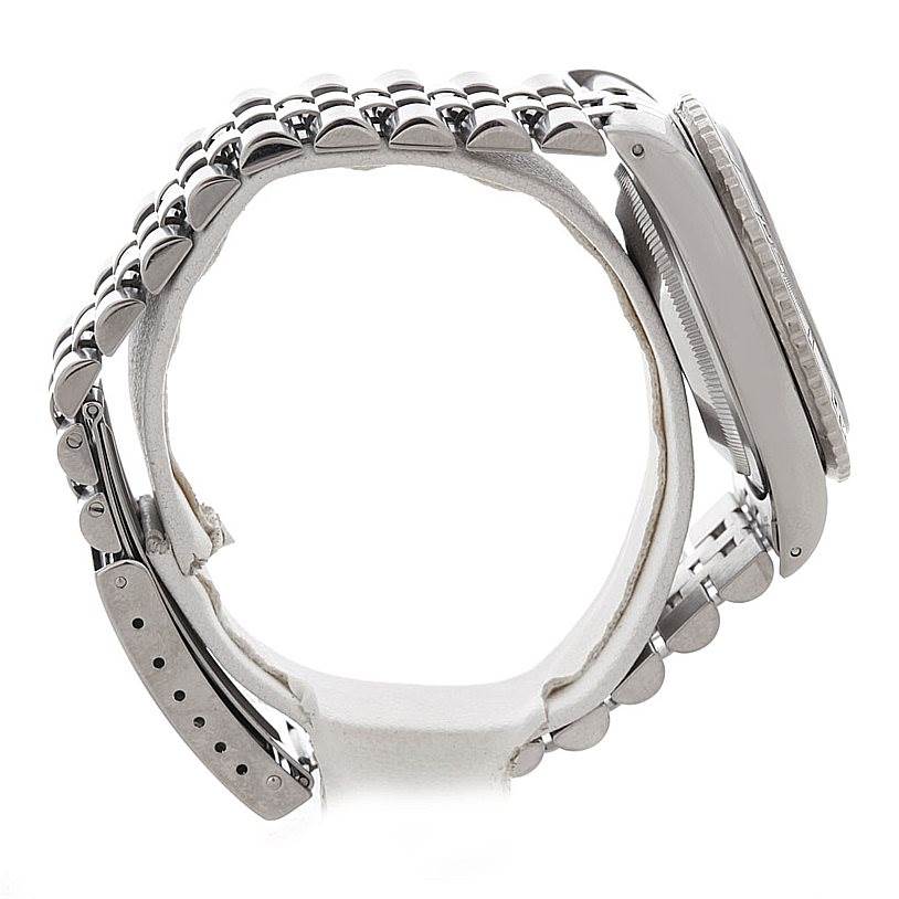 The image shows a side view of the Rolex Turn-o-Graph 16264 Men's Stainless Steel White Dial 16264 Men's Stainless Steel White Dial watch, highlighting its bracelet and clasp.