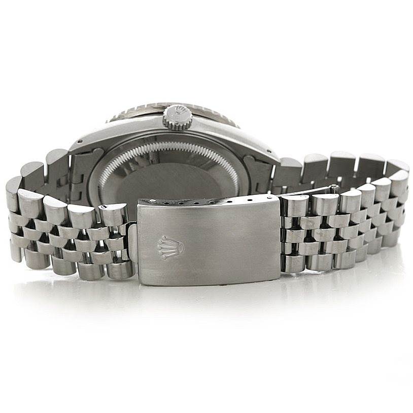 The image shows the back angle of the Rolex Turn-o-Graph 16264 Men's Stainless Steel White Dial 16264 Men's Stainless Steel White Dial, highlighting the case back and metal bracelet with clasp.