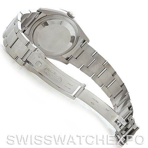 The image shows the back case and bracelet of a Rolex Turn-o-Graph 116264 Men's Stainless Steel Black Dial 116264 Men's Stainless Steel Black Dial watch at an angle highlighting the clasp and links.