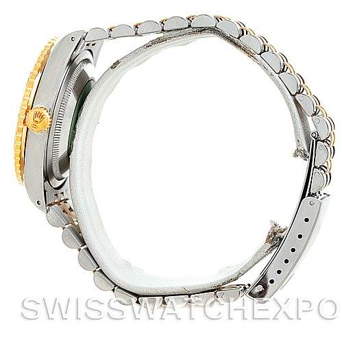 The image displays a side profile of a Rolex Turn-o-Graph 16263 Men's Steel and Gold (two tone) Champagne Dial 16263 Men's Steel and Gold (two tone) Champagne Dial watch, showcasing the band, case, and crown.