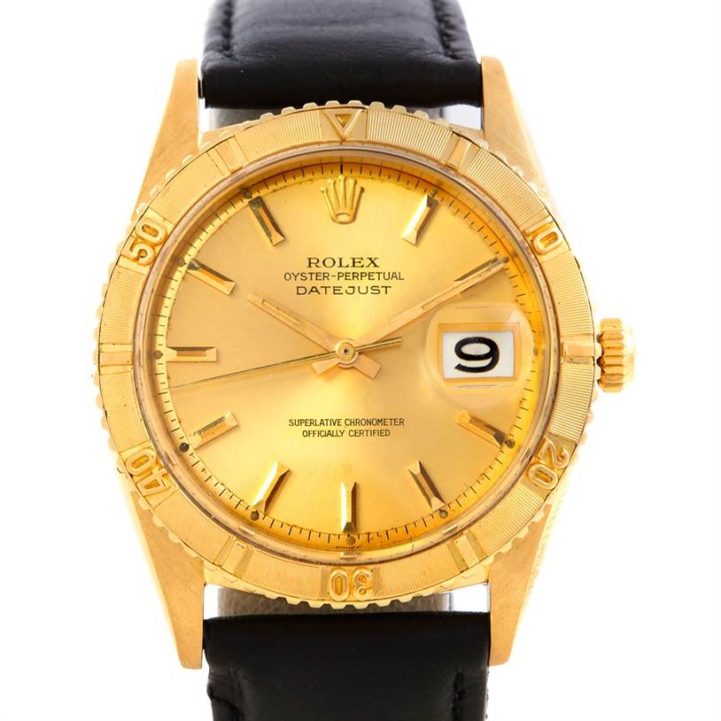 Rolex Vintage Thunderbird Turnograph Mens 18k Yellow Gold Watch 1625 ...