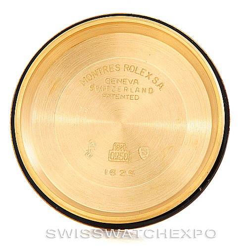 This image shows the inside of the case back of a Rolex Turn-o-Graph 1625 Men's Yellow Gold Champagne Dial 1625 Men's Yellow Gold Champagne Dial watch.