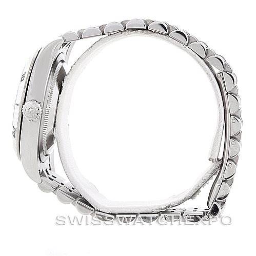 This image shows a side profile of a Rolex Turn-o-Graph 116264 Men's Stainless Steel Blue Dial 116264 Men's Stainless Steel Blue Dial watch, highlighting the bezel, crown, and bracelet links.