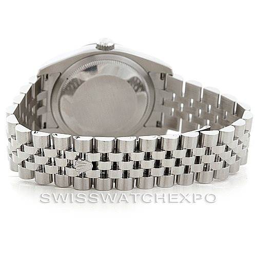 This image shows the back and bracelet of a Rolex Turn-o-Graph 116264 Men's Stainless Steel Blue Dial 116264 Men's Stainless Steel Blue Dial watch from a rear angle.