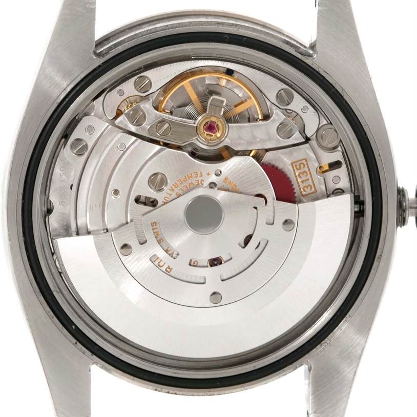 This image shows the case-back of the Rolex Turn-o-Graph 116264 Men
s Stainless Steel White Dial 116264 Men
s Stainless Steel White Dial model revealing its internal mechanical movement.