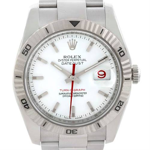 Photo of Rolex Turnograph Stainless Steel 18k White Gold Watch 116264