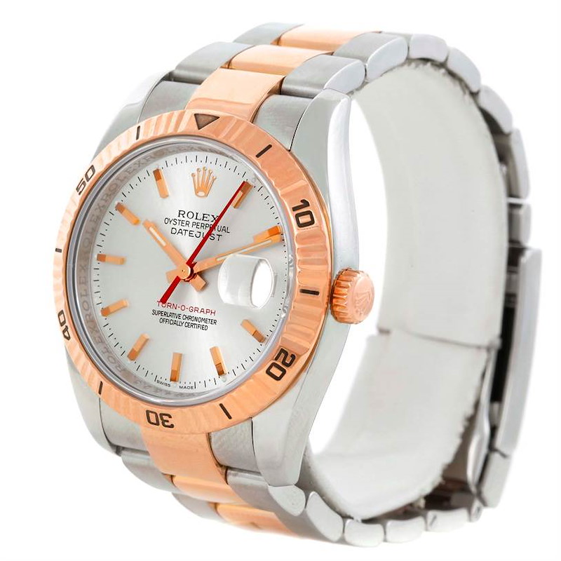 Rolex Thunderbird Turnograph Steel 18k Rose Gold Watch 116261 SwissWatchExpo
