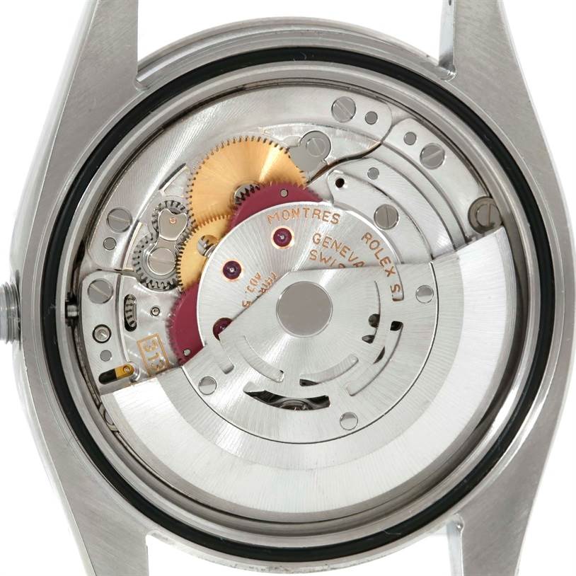 This image shows the movement mechanism inside a Rolex Turn-o-Graph 116264 Men's Stainless Steel White Dial 116264 Men's Stainless Steel White Dial watch viewed from the back.