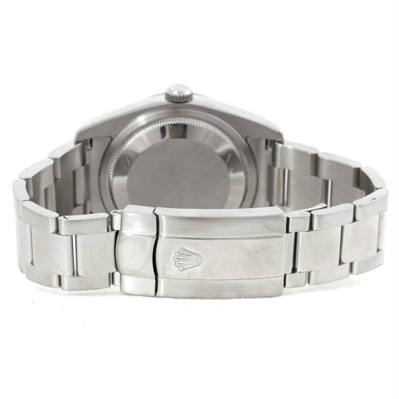The image shows the back of the Rolex Turn-o-Graph 116264 Men's Stainless Steel White Dial 116264 Men's Stainless Steel White Dial watch, focusing on the bracelet, case back, and clasp.