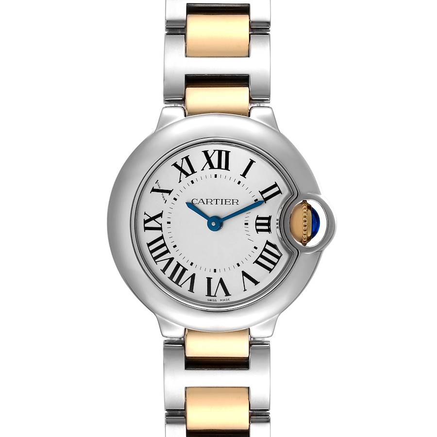 Cartier Ballon Bleu 28mm Steel Yellow Gold Ladies Watch W69007Z3 Papers SwissWatchExpo