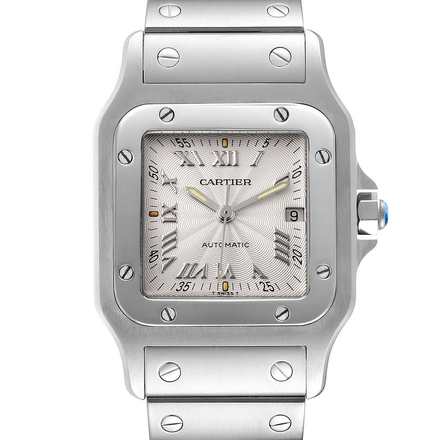 Cartier Santos Galbee Silver Dial Automatic Steel Mens Watch W20040D6 SwissWatchExpo