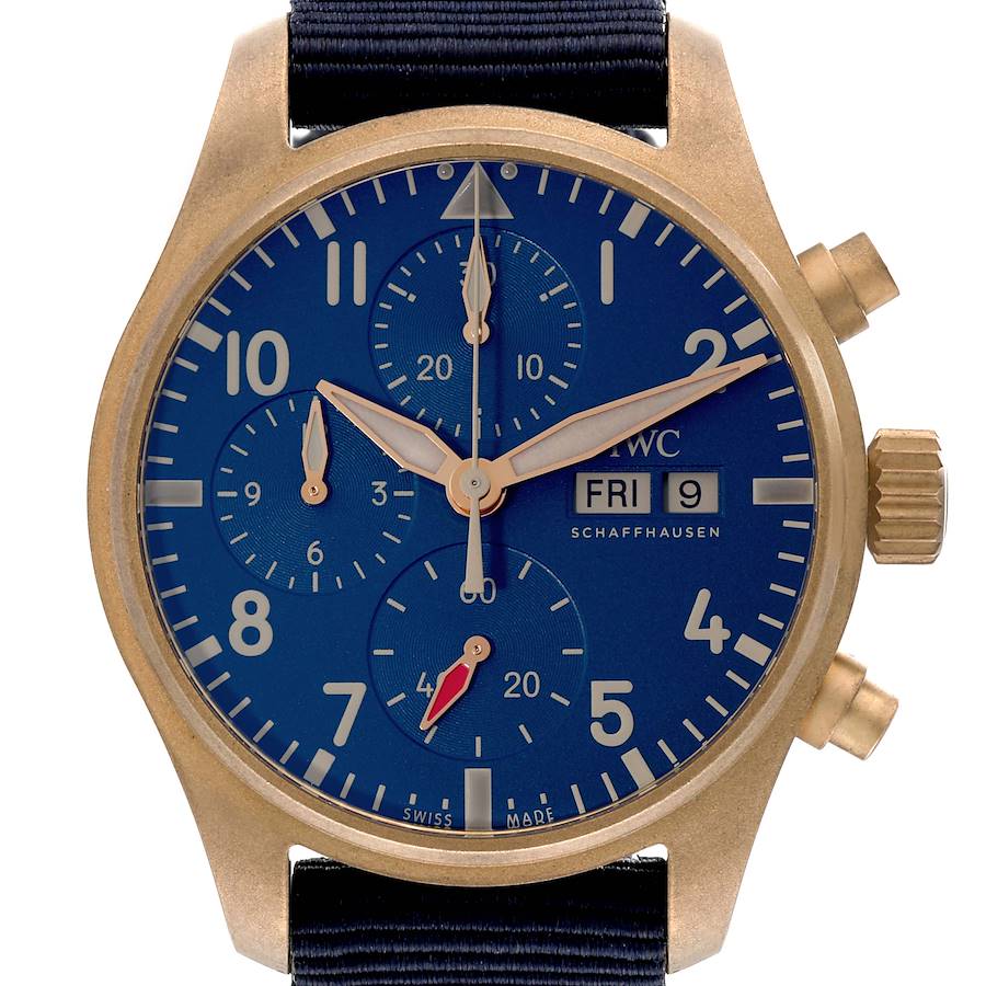 IWC Pilot Chronograph Blue Dial Mens Watch IW388109 Box Card SwissWatchExpo