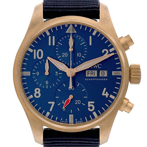 Photo of IWC Pilot Chronograph Blue Dial Mens Watch IW388109 Box Card