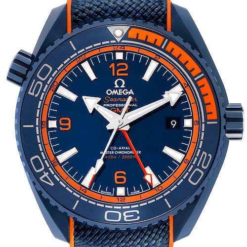 Photo of Omega Planet Ocean 600M Big Blue GMT Mens Watch 215.92.46.22.03.001 Box Cards