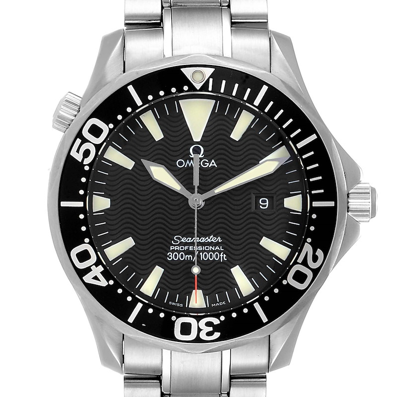 Omega Seamaster 41mm Black Dial Stainless Steel Mens Watch 2264.50.00 SwissWatchExpo