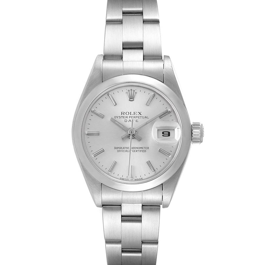 Rolex Date Silver Dial Oyster Bracelet Steel Ladies Watch 79160 Box Papers SwissWatchExpo