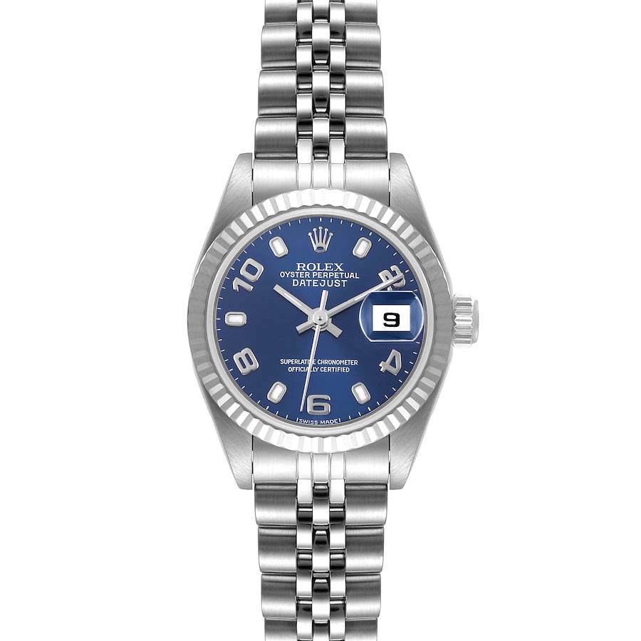 Rolex Datejust 26 Steel White Gold Blue Dial Ladies Watch 79174 Box Papers SwissWatchExpo