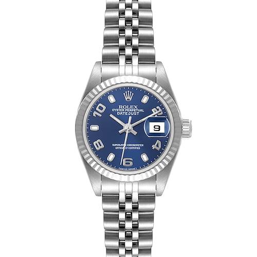 Photo of Rolex Datejust 26 Steel White Gold Blue Dial Ladies Watch 79174 Box Papers
