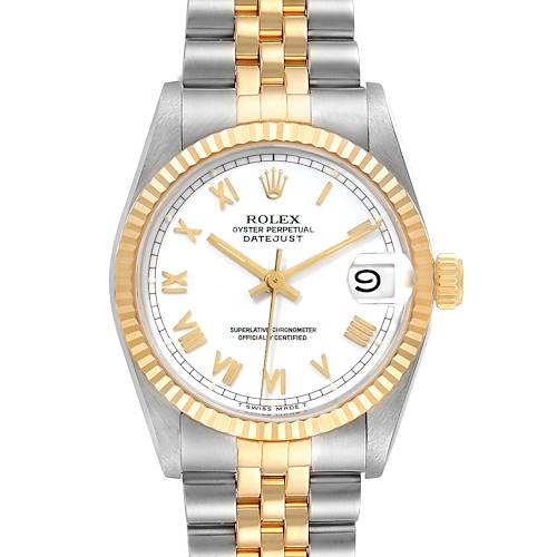 Photo of Rolex Datejust Midsize 31 White Dial Steel Yellow Gold Watch 68273 Box Papers