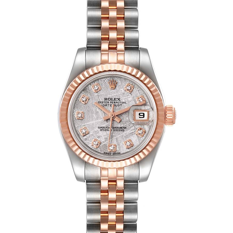 Rolex Datejust Steel EveRose Gold Meteorite Diamond Dial Ladies Watch 179171 SwissWatchExpo