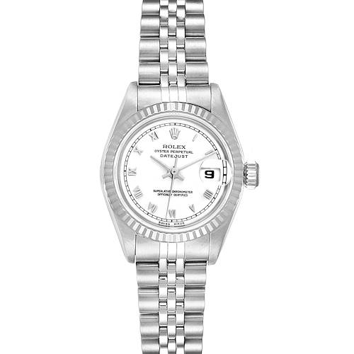 Photo of Rolex Datejust Steel White Gold Roman Dial Ladies Watch 69174 Box Papers