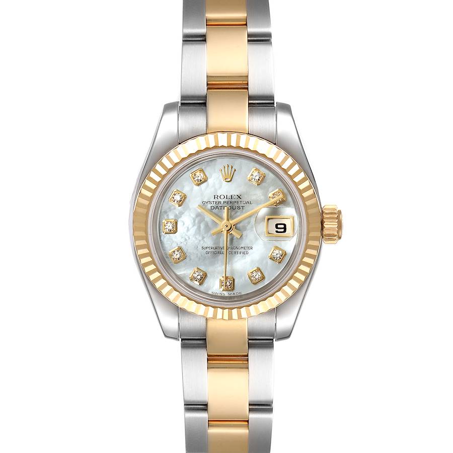 Rolex Datejust Steel Yellow Gold MOP Diamond Ladies Watch 179173 Box Papers SwissWatchExpo