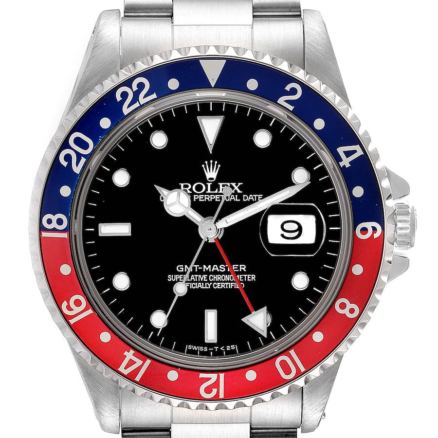 Rolex GMT Master 40mm Blue Red Pepsi Bezel Steel Mens Watch 16700 Box Papers SwissWatchExpo