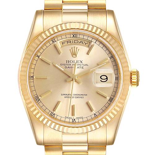 Photo of Rolex President Day Date 36 18K Yellow Gold Mens Watch 118238