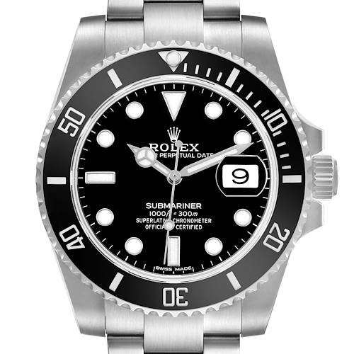 Photo of Rolex Submariner Date Steel Ceramic Bezel Black Dial Mens Watch 116610 Box Card