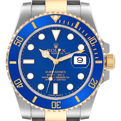 Photo of Rolex Submariner Steel Yellow Gold Blue Dial Mens Watch 116613