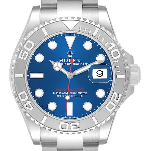 Photo of Rolex Yachtmaster Steel Platinum Blue Dial Mens Watch 126622